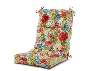 Greendale 22 in. x 44 in. Outdoor High Back Dining Chair Cushion Breeze Floral - Picture 1 of 6