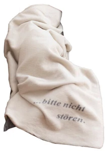 Fussenegger Wohndecke Kuscheldecke 150x200 Savona rohweiß grau Bitte nicht störe - Bild 1 von 4