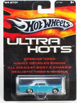 Hot Wheels '64 Pontiac GTO, ULTRA HOTS 2006, turquesa, capó de apertura Foto 1 de 4
