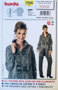 Burda Style Sewing Pattern 7596 | Misses Blouse or Jacket | Size 10 - 22 | NEW - Picture 1 of 2