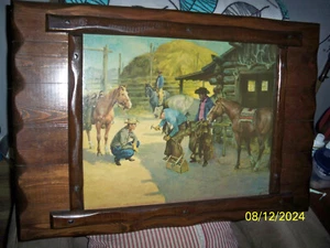 Vintage American Western Ranch Scene Painting Charlie Dye - Picture 1 of 4