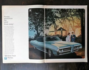 Vintage 1969 Pontiac Bonneville Wide-Track Two Page Original Color Ad - Bild 1 von 1