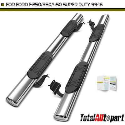 for Ford F-250 Super Duty Extended Cab 6" Chrome S/S 304 Oval Nerf Bar Side Bars - Image 1 of 4