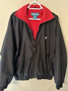 Chaqueta de bombardero vintage BIG DOGS forrada de lana para hombre cremallera completa negra pequeña - Imagen 1 de 9