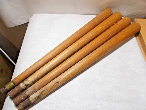 4 vintage Mid Century Modern MCM 21" Screw On Tapered Wood Furniture Legs Cover
