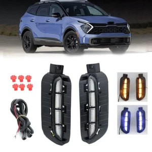 LED Front Bumper Fog Lights DRL Running Turn Signal For Kia Sportage X-Pro 23-24 - Picture 1 of 12