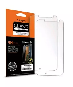 Moto G4 Spigen Tempered Glass Screen Protector (2 Pack) - Picture 1 of 1