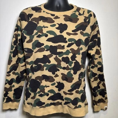Bape A Bathing ape Camo Tan Crewneck Sweater Size L - Image 1 of 4