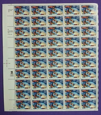 1991 USPS OLYMPIC BASEBALL - FULL 50 STAMP SHEET - 29 CENT ISSUE - Image 1 of 4