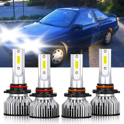 Kit de bombillas LED de haz alto bajo para Hyundai Scoupe 1993-1995 4X 9005+9006 Foto 1 de 4