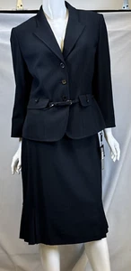 Neu mit Etikett 280 $ Tahari Arthur S. Levine Damen marineblau Anzug & Rock 2-teilig, Größe 8 - Bild 1 von 24