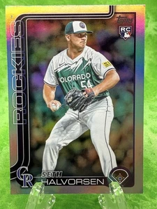 Seth Halvorsen RC - Rainbow Foil - 2025 Topps Series 2 #597 Colorado Rockies - Picture 1 of 11