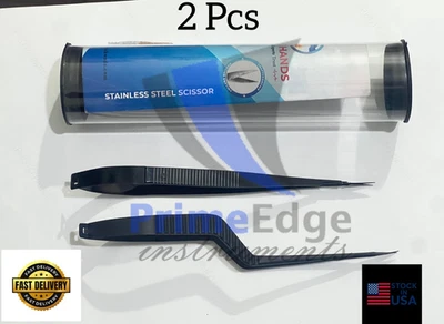 2 Pcs Kamiyama Style Micro Scissors 18cm For Neurosurgery Bayonet Handle - Image 1 of 4