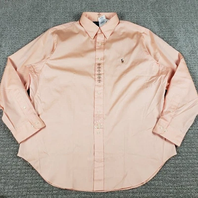 Camisa De Colección Ralph Lauren Para Hombres 17 34/35 Naranja Abotonada Calce Clásico Sin Stock Foto 1 de 4