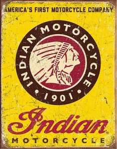Blechschild Indian Motorcycles Since 1901  Reklame Indian  Motorrad Werkstatt... - Bild 1 von 1