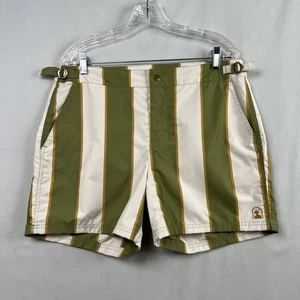 Bañador Dandy Del Mar Para Hombre 33 Verde Blanco Rayas Retro Estilo Riviera Hebilla - Imagen 1 de 15