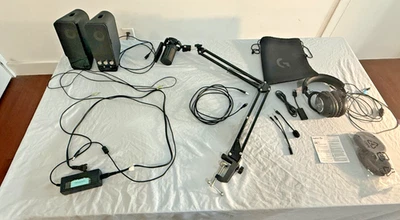 Fifine Mic, Logitech G pro x wired gaming headset and speakers - Image 1 of 4