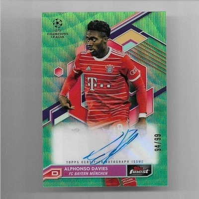 2022-23 Topps Finest UEFA Champions League Auto Card : Alphonso Davies #94/99 - Image 1 of 2
