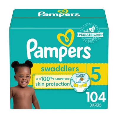 Pampers пеленальные чувствительные одноразовые подгузники - размер 5 - 104 шт - Изображение 1 из 4