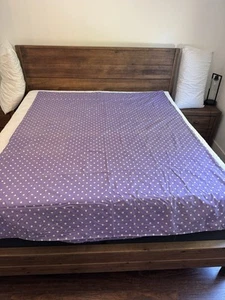 Pottery Barn Kids Girl’s Twin Size Purple Polka Dot Organic Duvet Cover - Picture 1 of 4