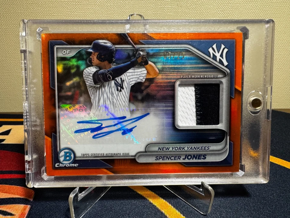 Spencer Jones 2024 Bowman Chrome Auto Relic Patch Orange Refractor /25 - Image 1 of 1
