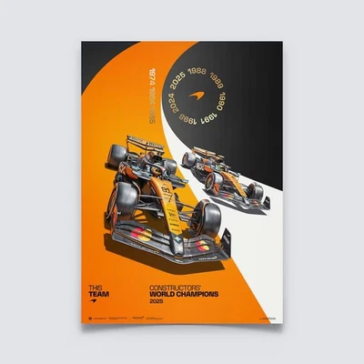HOT NEW! McLaren Racing Team 2025 Constructors Champions Poster Fan Made
