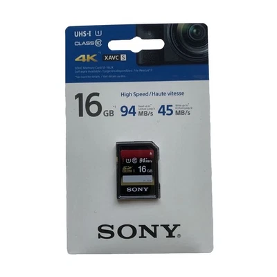 Sony 16GB SDHC High Speed SD Memory Card 4K XAVC A UHS-1 Class 10 New/Sealed - Image 1 of 4