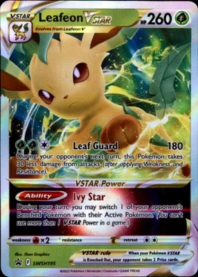 SWSH: Sword & Shield Promo Cards #SWSH195 Leafeon VSTAR Black Star Promo - Image 1 of 2