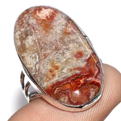 Anillo de Encaje Laguna Mexicana Chapado en Plata 925 Joyería Hecha a Mano Talla US 6.5 GW Foto 1 de 3