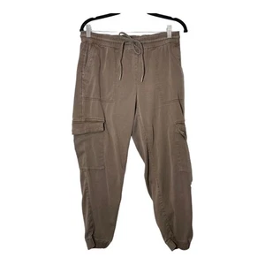 Banana Republic Brown Woven Jogger Pants Cargo Khaki Utility Small Petite SP - Picture 1 of 5