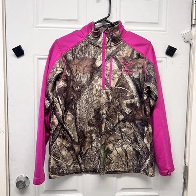 True Timber camouflage quarter-zip fleece pullover Size 40 24” Long AAA3801 - Image 1 of 4