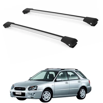 Поперечные дуги багажника на крышу для универсала/универсала Subaru Impreza 2000-2007 серебристые 2 шт. - Изображение 1 из 4