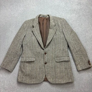 Harris Tweed Jacket Adult 40R Grey Country Hunting Outdoors Weave Blazer Men* - Picture 1 of 19