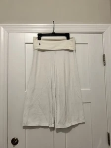 Ralph Lauren Women's Pants White Terry Cloth Culottes Elastic Waist Size Medium - Picture 1 of 5