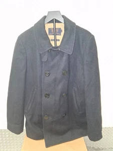 J.Crew Bayswater Peacoat Stadium Cloth Wool Navy Blue Men’s Large 42-44 Jacket - Picture 1 of 6