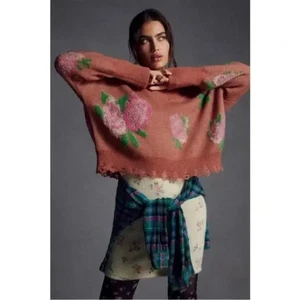 Maglione By Anthropologie scollo a V spalle scoperte taglia S nuovo con etichetta nuovo con etichetta - Foto 1 di 8
