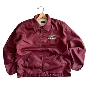 Vintage 90s Western Star Trucks Button Burgundy Trucker Work Jacket XL - Picture 1 of 5