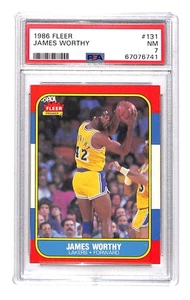 1986 Fleer #131 James Worthy PSA 7 NM RC Rookie *741 - Bild 1 von 2