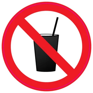 NO DRINKS / DRINKING/Prohibited Vinyl Stickers health and safety, first aid - Picture 1 of 4