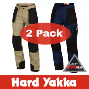 2x Hard Yakka Xtreme Extreme Legends Pants Work Cotton Trousers Tradie Y02210 - Picture 1 of 19