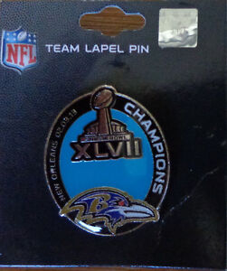 Lapel Pin NFL 2013 Super Bowl XLVII 47 Champions Baltimore Ravens 