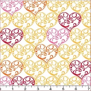QT "LOVE BUGS" 24240-Z VALENTINSTAG GEROLLTE HERZEN STOFF PREIS @ 1/2 YD - Bild 1 von 1