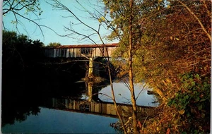 Postcard Tunnelton Indiana Longest And One Of The Oldest Covered Bridge Vintage - Picture 1 of 2