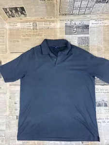 M&S BLUE NAVY HARBOUR GOLF TSHIRT SIZE L - Picture 1 of 6