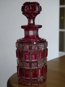 VINTAGE BOTTLE PERFUME CRYSTAL BACCARAT COLOR RED circa 19th - Picture 1 of 11