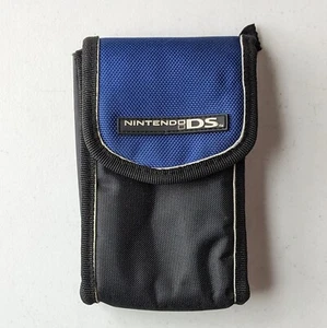 BD&A Nintendo DS 3DS Carry Travel Case Soft Pouch Canvas Padded Black & Blue 2 - Picture 1 of 3