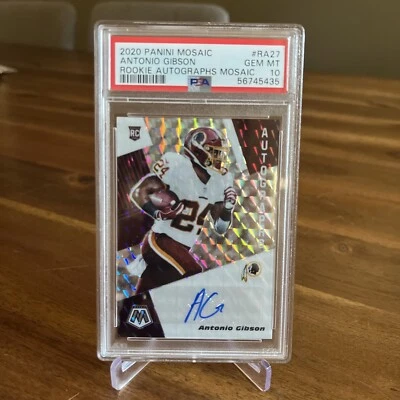 2020 Panini Mosaic ANTONIO GIBSON ROOKIE AUTOGRAPHS #RA27 RC SP GEM MINT PSA 10! - Image 1 of 2