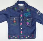 VTG 70s HEALTHTEX Denim Jacket YOUTH 5 Selvedge Hand Embroidered Hippie Unique