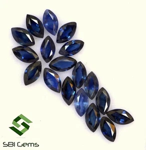 2.15 Cts Natural Blue Sapphire Marquise Cut 5.20x2.75 mm Lot 10 Pcs Gemstones - Picture 1 of 6