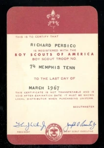 1967 Troop 74 Memphis Tenn Council BOY SCOUTS Membership Card BSA - Picture 1 of 2